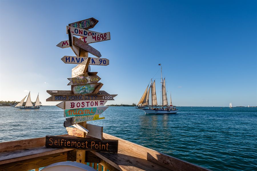 Key West waterfront signpost